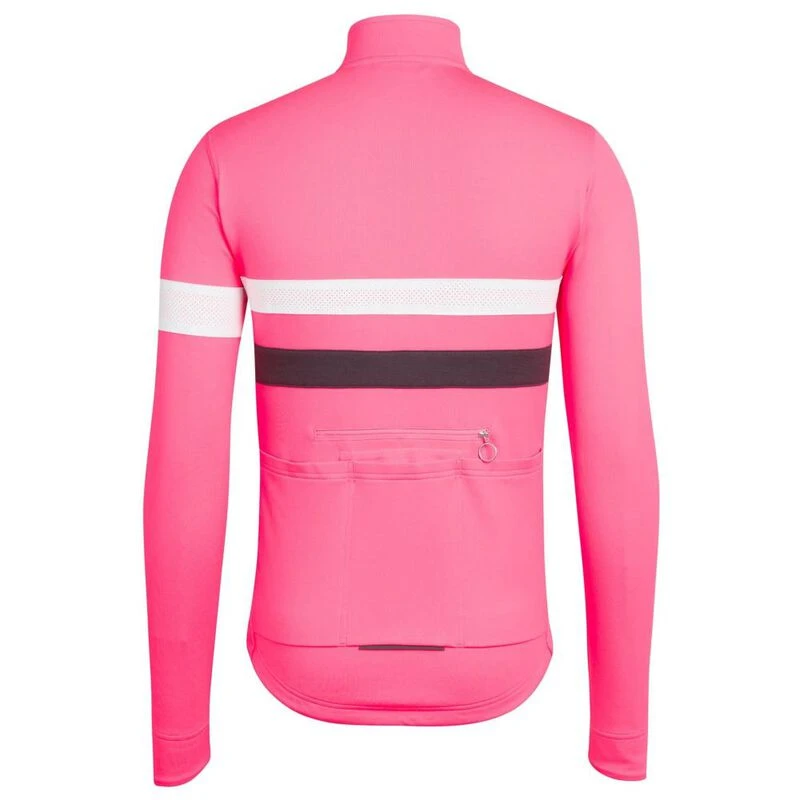 Rapha Mens Brevet Long Sleeve Jersey (High-Vis Pink) | Sportpursuit.co