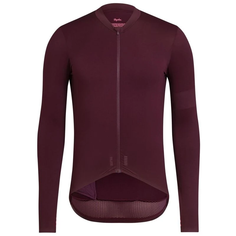 Rapha Mens Pro Team Midweight Long Sleeve Jersey (Rich Burgundy) | Spo