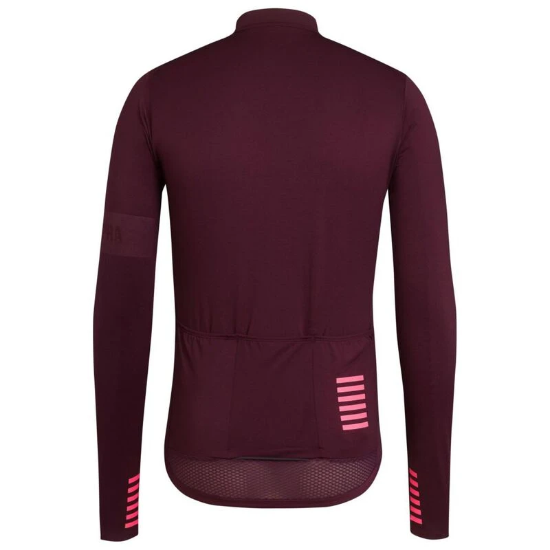Rapha Mens Pro Team Midweight Long Sleeve Jersey (Rich Burgundy) | Spo
