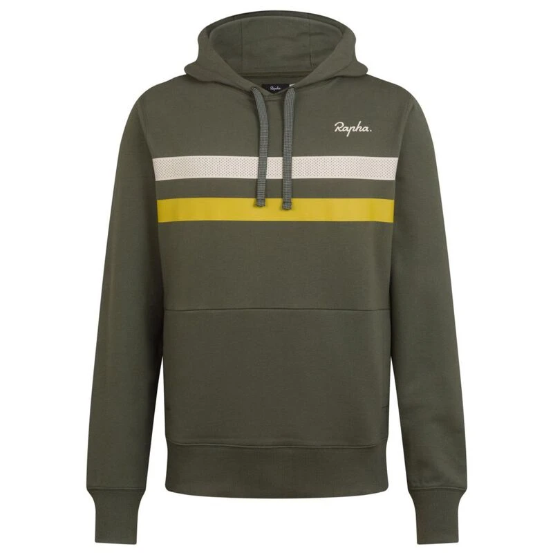 Rapha Mens Brevet Hoodie (Grey/Beige/Yellow) | Sportpursuit.com