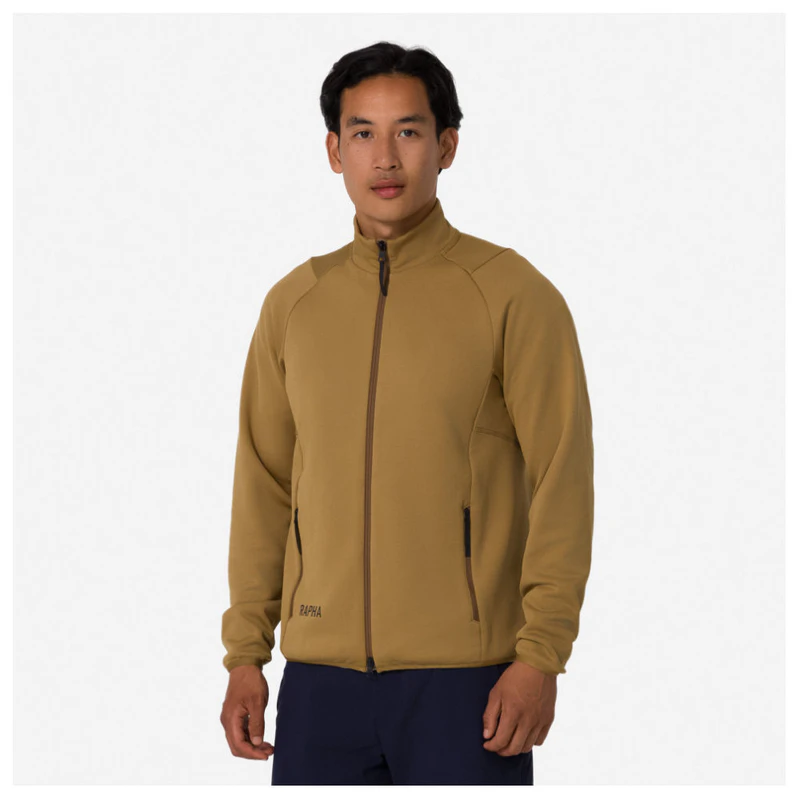 Rapha Mens Roadwear Long Sleeve Cycling Jersey (Faded Gold/Brown