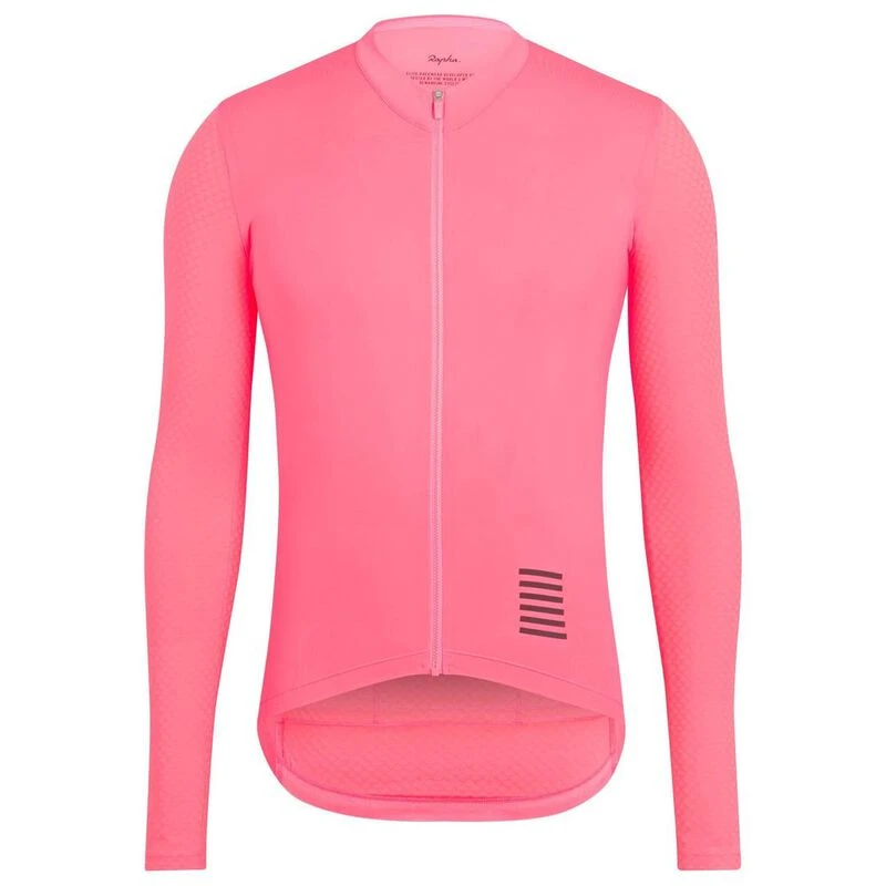 ウェア RAPHA PRO TEAM LONG SLEEVE JERSEY Rapha Mens Pro Team Aero Long Sleeve Jersey (High-Vis Pink) | Sportpur