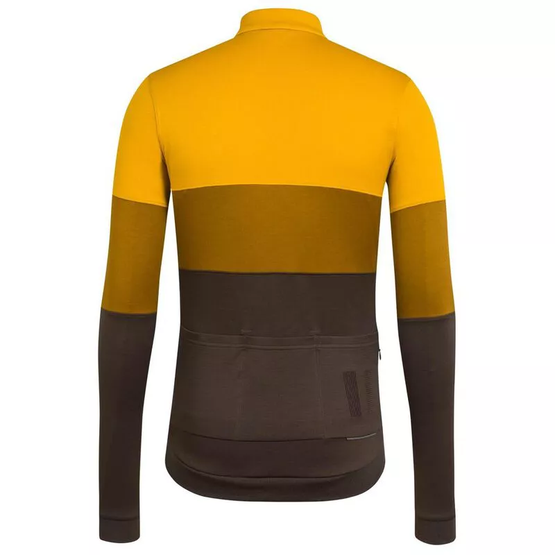 ウェア Rapha Tricolour Jersey Rapha Mens Tricolour Long Sleeve Jersey (Old Gold) | Sportpursuit.com