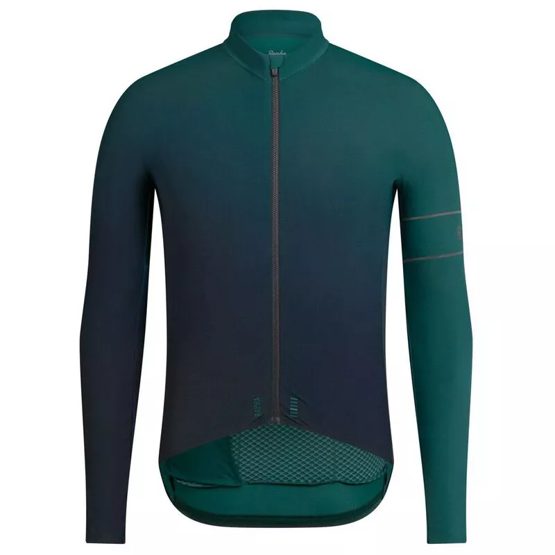 Rapha Mens Pro Team Colourburn Thermal Long Sleeve Jersey (Dark Green/
