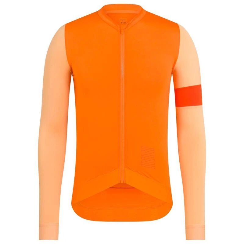 Rapha Mens Pro Team Long Sleeve Training Jersey (Orange/Peach) | Sport