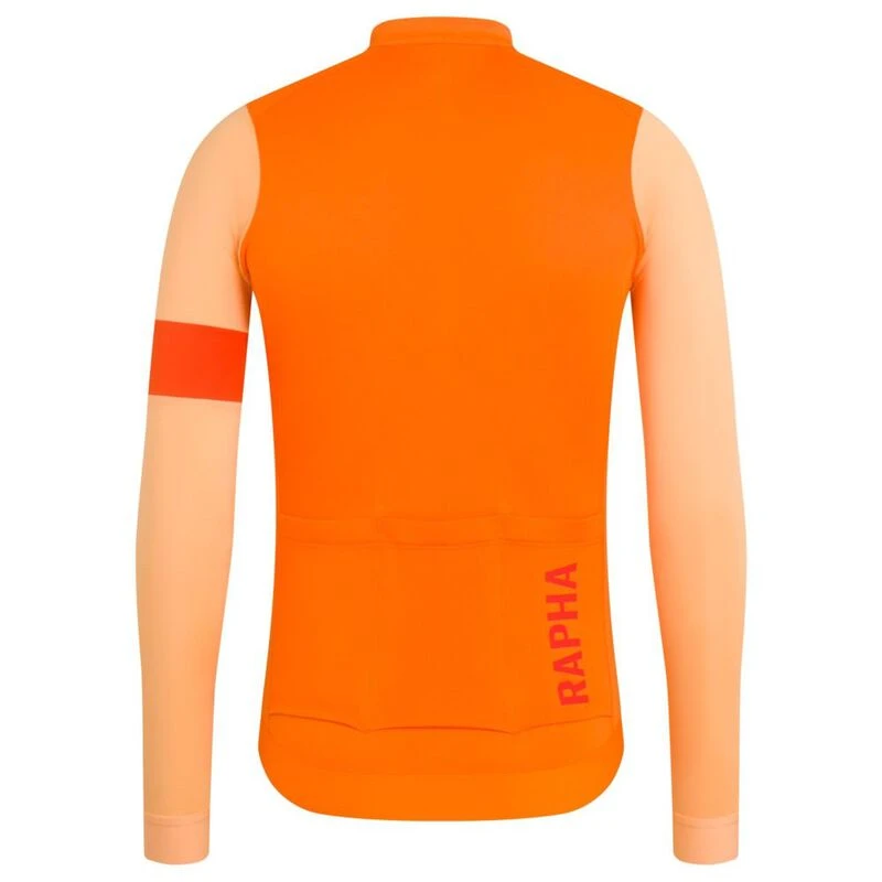 Rapha Mens Pro Team Long Sleeve Training Jersey (Orange/Peach) | Sport