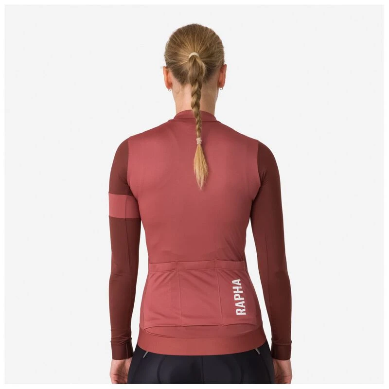Rapha Womens Pro Team Training LS Jersey (Deep Red/Rusty Red) | Sportp
