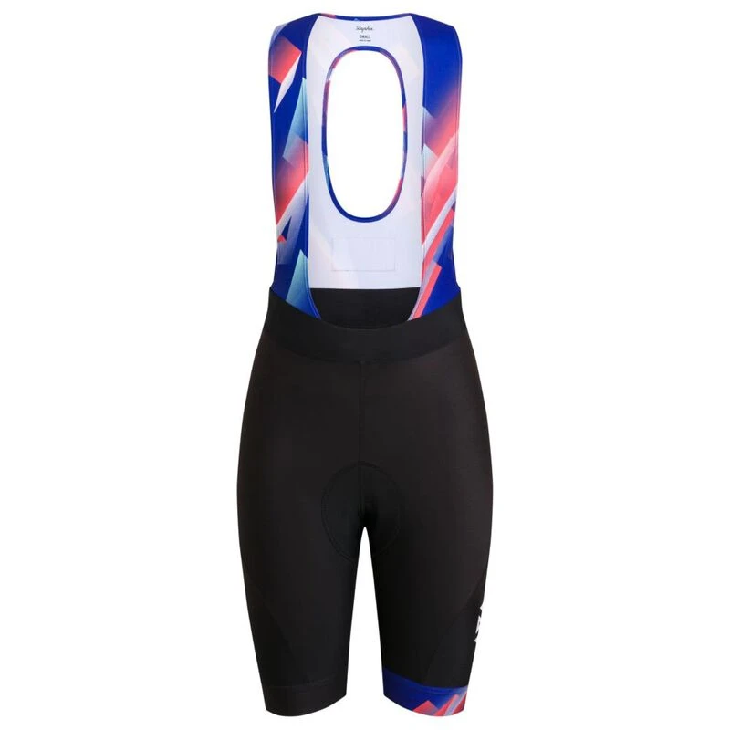 Rapha Womens 100 Core Bib Shorts (Black/Blue) | Sportpursuit.com