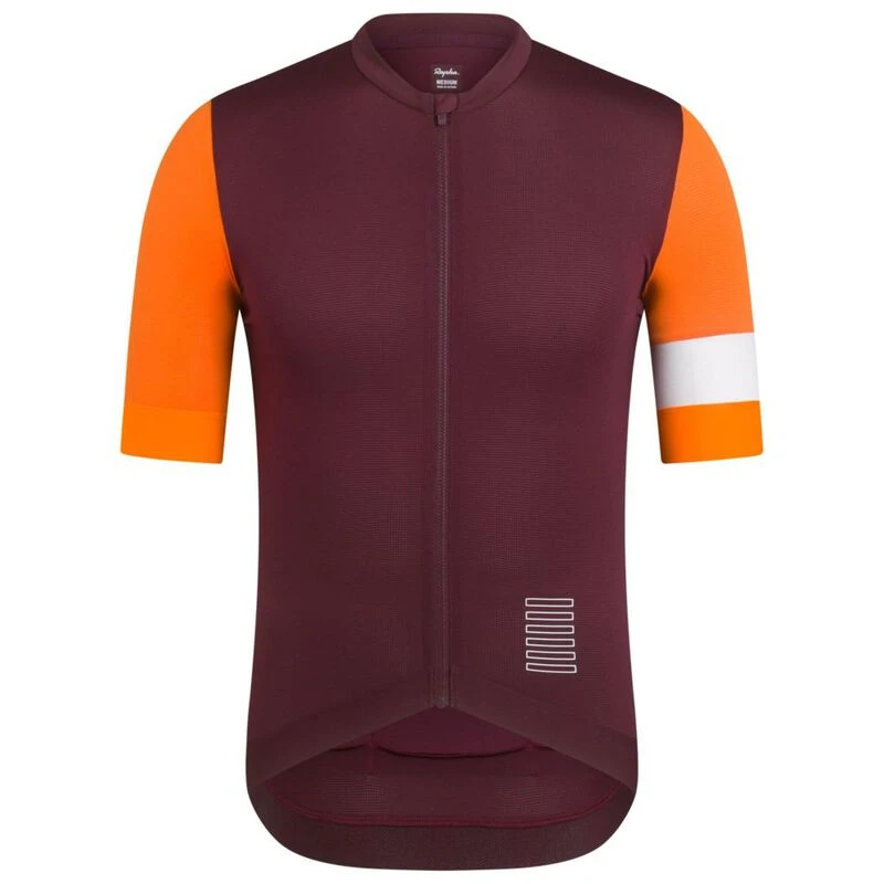 Rapha Mens Pro Team Training Jersey (Wine/Bright Orange) | Sportpursui