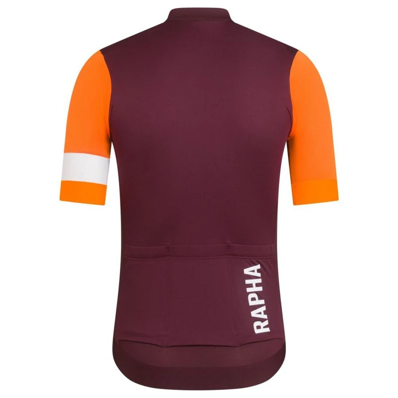 Rapha Mens Pro Team Training Jersey (Wine/Bright Orange) | Sportpursui