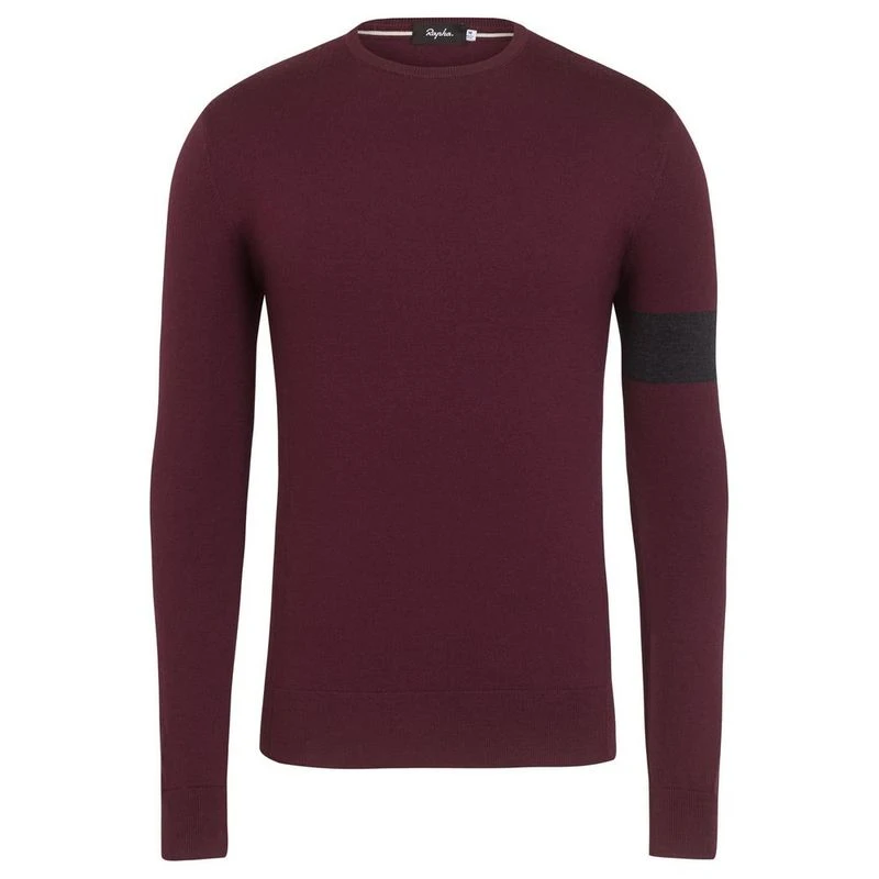 rapha crew neck knit XSサイズ Rapha Mens Merino Crew Neck Knit Jumper (Rich Burgundy) | Sportpursuit