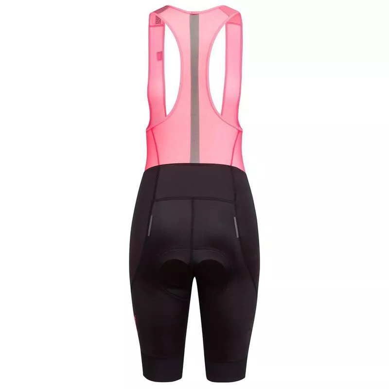 Rapha Womens Souplesse Flyweight Regular Bib Shorts (Black/High-Vis Pi