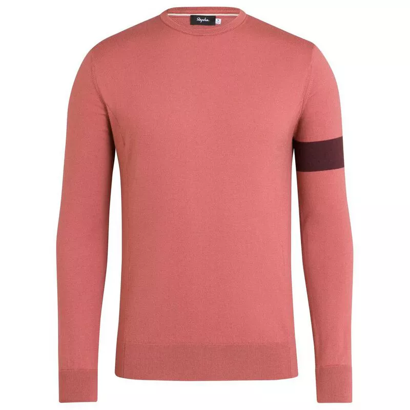Rapha Mens Crew Neck Knit Pullover (Dusty Pink) | Sportpursuit.com