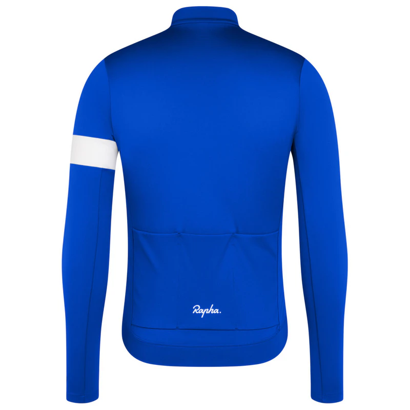 Rapha Mens Core Thermal Long Sleeve Cycling Jersey (Ultramarine/White)