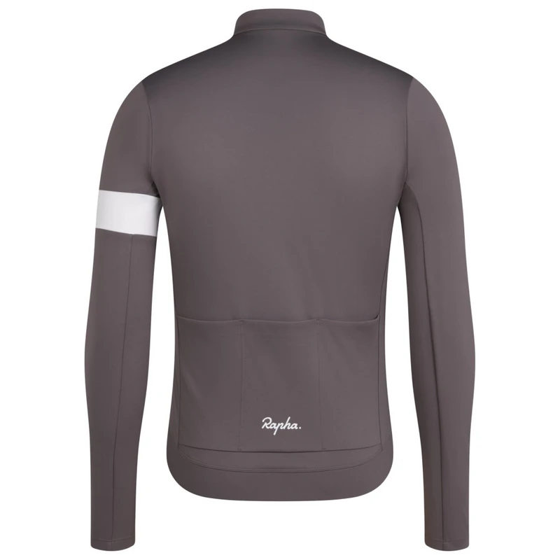 Rapha Mens Core Thermal Long Sleeve Cycling Jersey (Mushroom/White) |
