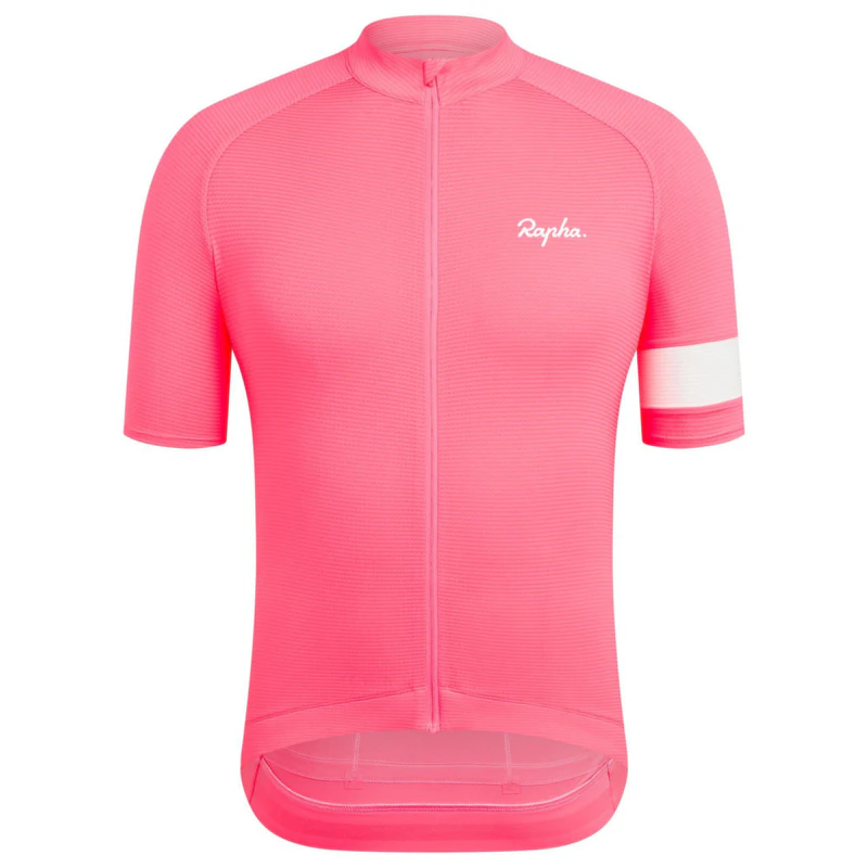 Rapha Mens Core Lightweight Cycling Jersey (High-Vis Pink) | Sportpurs