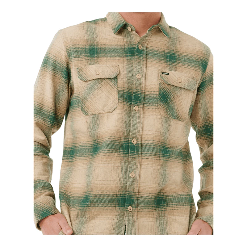 Ripcurl Mens Count Flannel Shirt (Green) | Sportpursuit.com