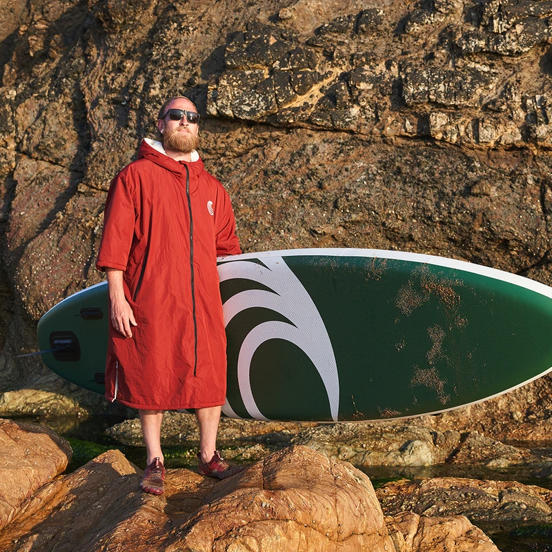 Red Grey Changing Robe Samphire Weatherproof Changing Robe (Deep Red) | Sportpursuit.com