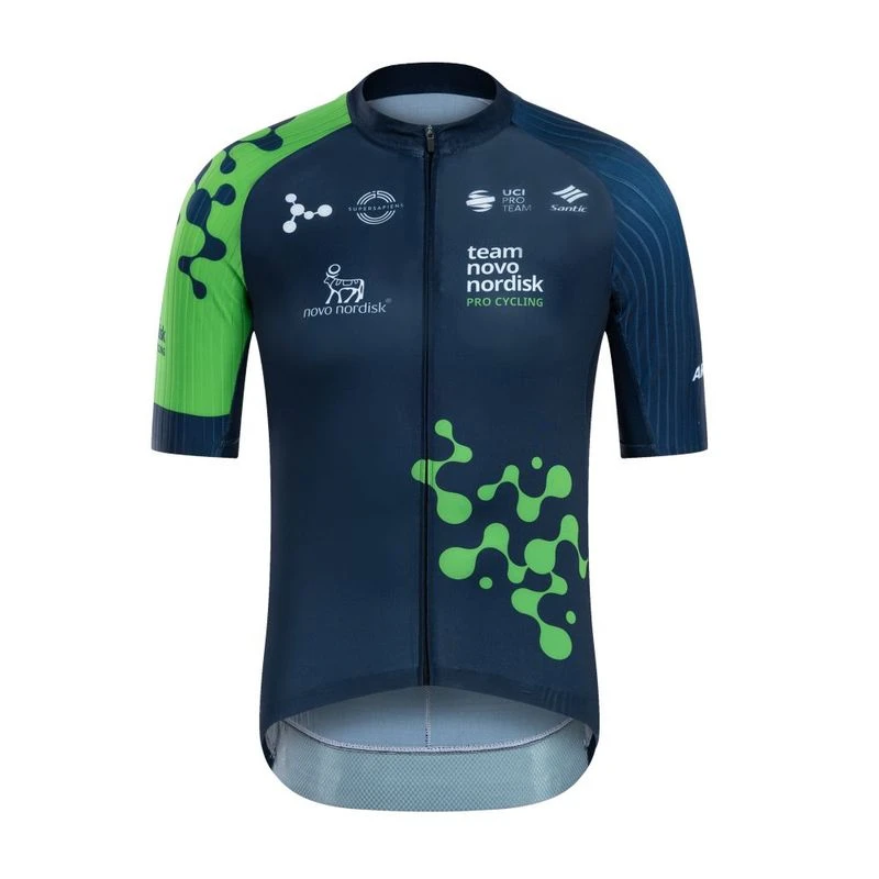Santic Mens 2024 Novo Nordisk Pro Cycling Team Clothing Set (Blue/Gree