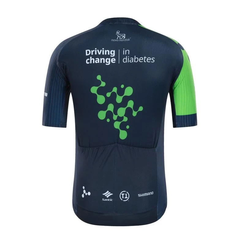 Santic Mens 2024 Novo Nordisk Pro Cycling Team Clothing Set (Blue/Gree