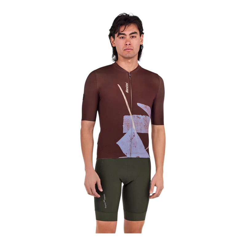 Santini Maglia da ciclismo maniche corte Note Cargo Space Uomo (Marron