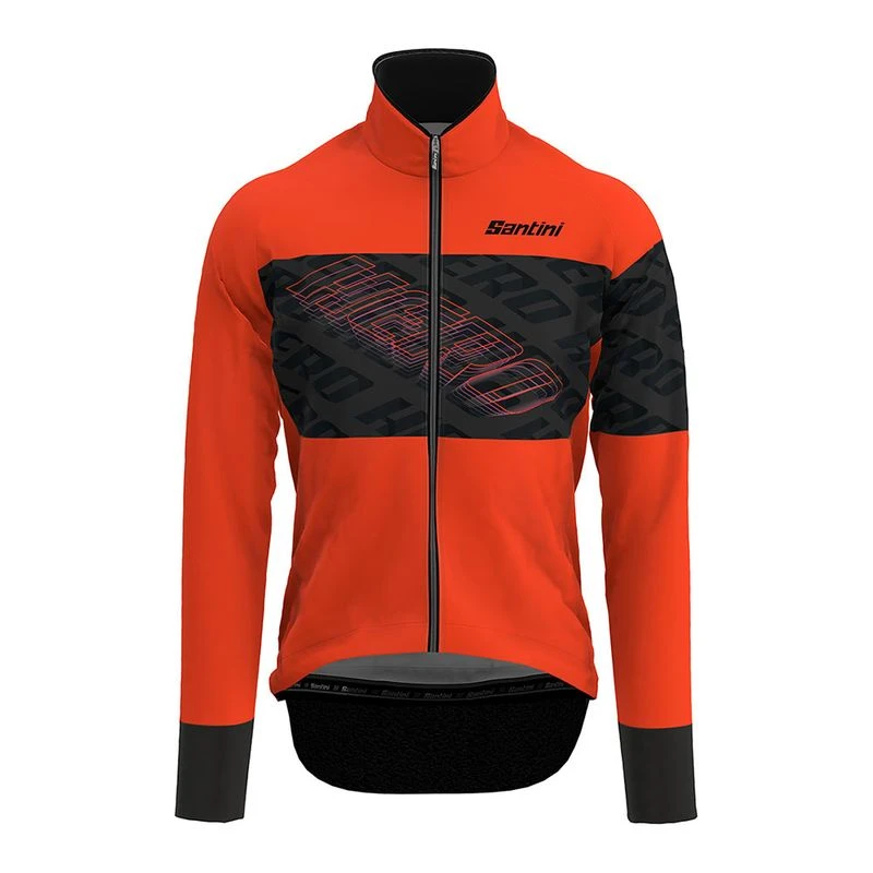 Santini Mens Hero Mist Winter Jacket (Orange) | Sportpursuit.com
