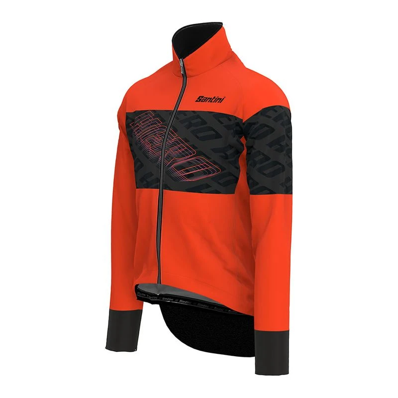 Santini Mens Hero Mist Winter Jacket (Orange) | Sportpursuit.com