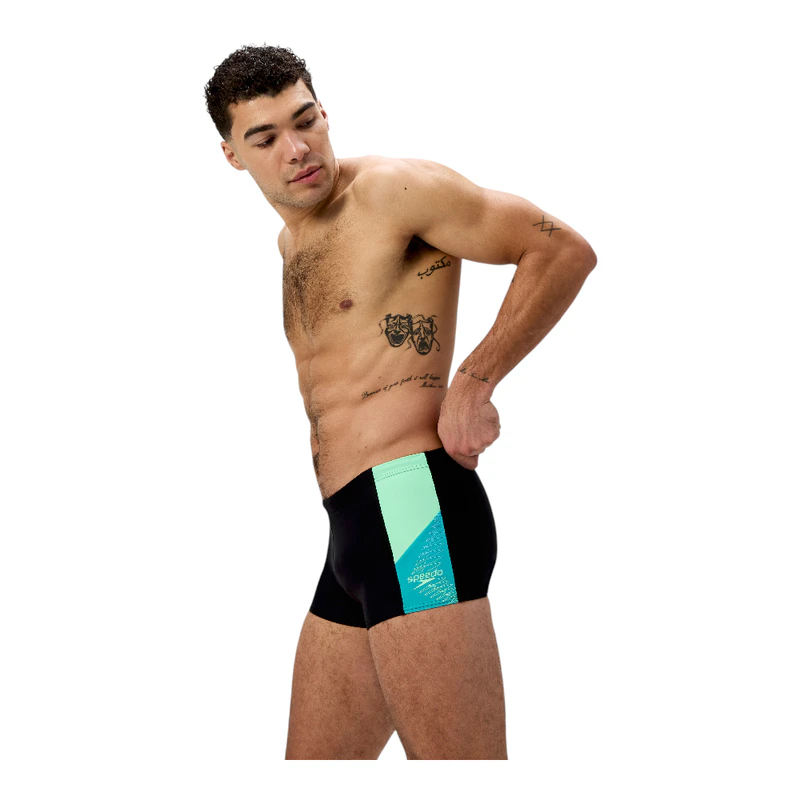 Men Diving String Speedo Mens Dive Swim Trunks (Black/Turquoise Gem) | Sportpursuit.com