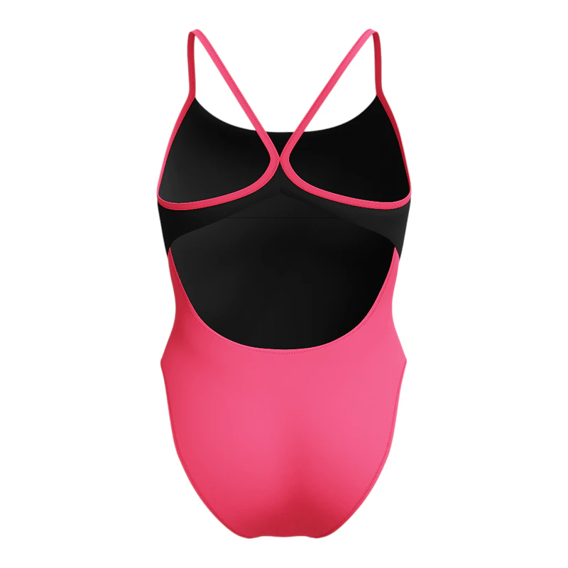 Speedo Womens Colorblock Racerback One-Piece Swimsuit (Pink) | Sportpu