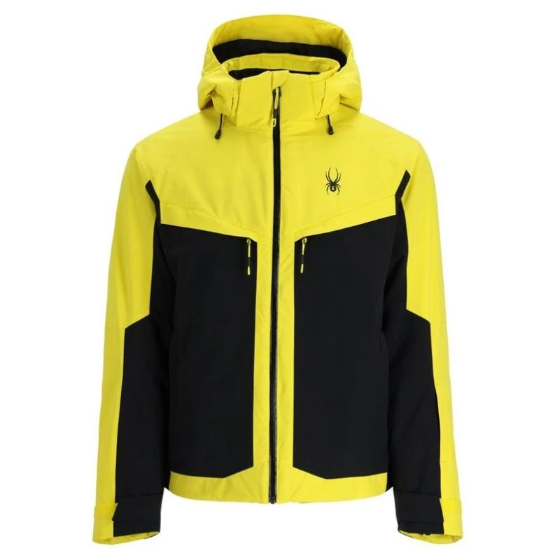 Spyder Veste coupe-vent pour homme - Veste de pluie légère coupe-vent et imperméable à capuche avec fermeture éclair pour homme (Taille : S-XL), Noir/blanc, Petit