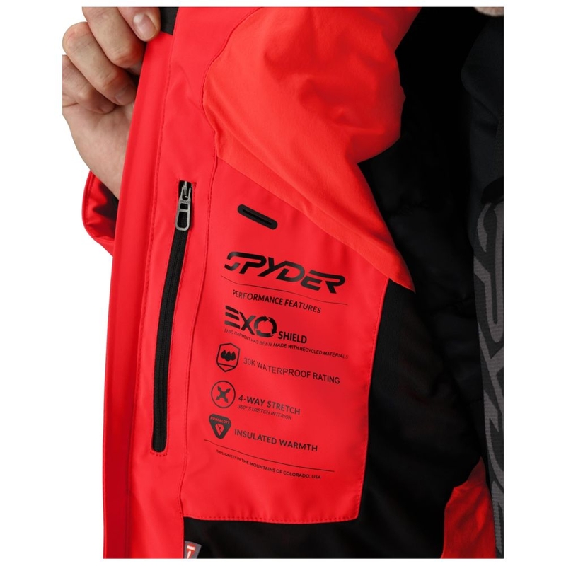 Spyder Mens Alyeska Waterproof Jacket (Spyder Red) | Sportpursuit.com