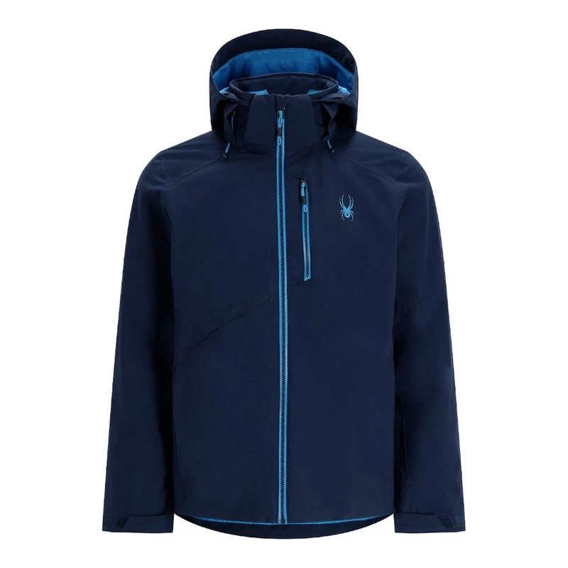Spyder Veste coupe-vent performante pour homme – Veste à capuche légère et isolante, avec fermeture éclair intégrale, coupe-vent et imperméable (S-XL), Étain, Petit
