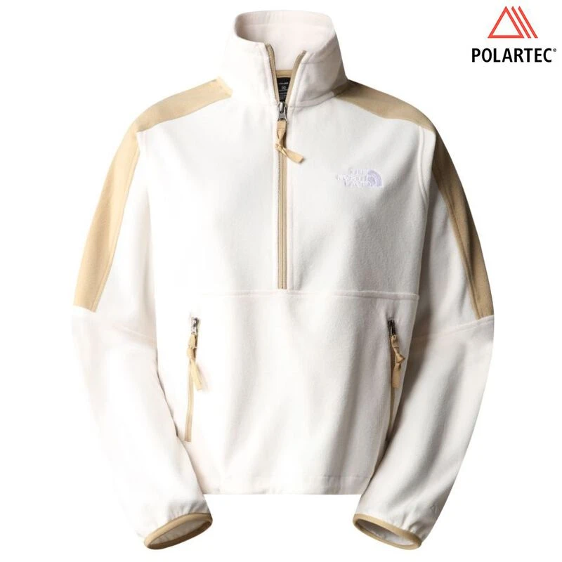 The North Face Womens TNF Polartec 100 1/4 Zip Pullover (Gardenia Whit