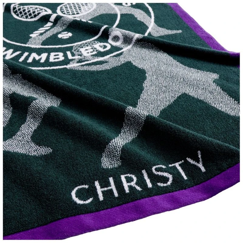 Wimbledon Championship Towel (Green and Purple) | Sportpursuit.com