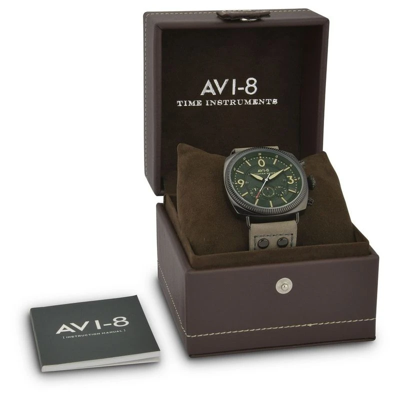 Avi-8 Mens Lancaster Bomber Watch (Green/Black/Brown) | Sportpursuit.c