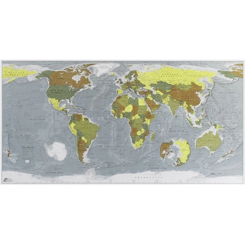 The Future Mapping Company Paper Colour Map v.1 World Map (1300 x 720m