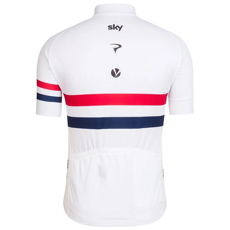 Rapha Mens Team Sky Replica National Champion Jersey (White) | Sportpu