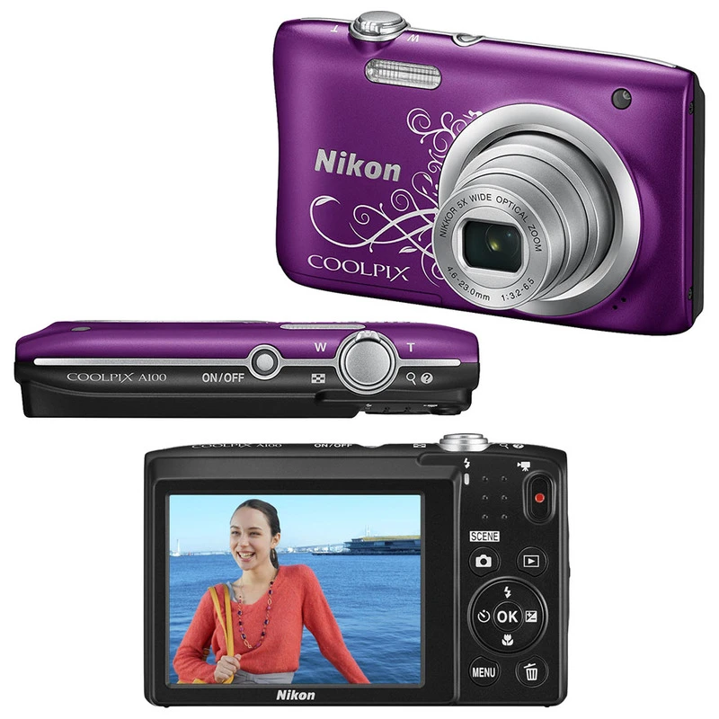 Nikon Coolpix A100 Digital Camera (Refurbished - Purple) | Sportpursui