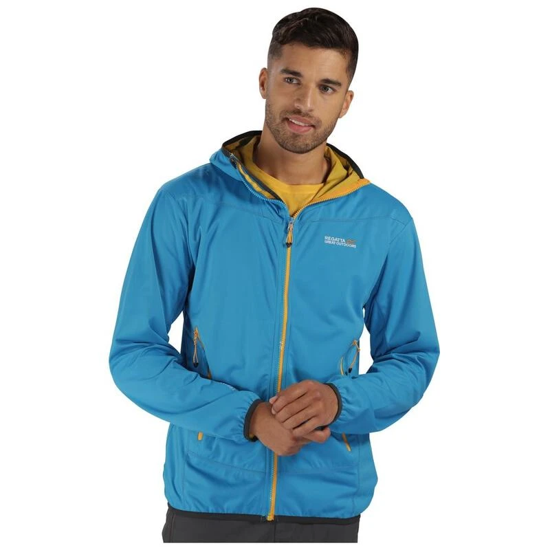 Soft Shell Jacket Static Regatta Mens Static II Softshell Jacket (Hydro Blue) | Sportpursuit.co