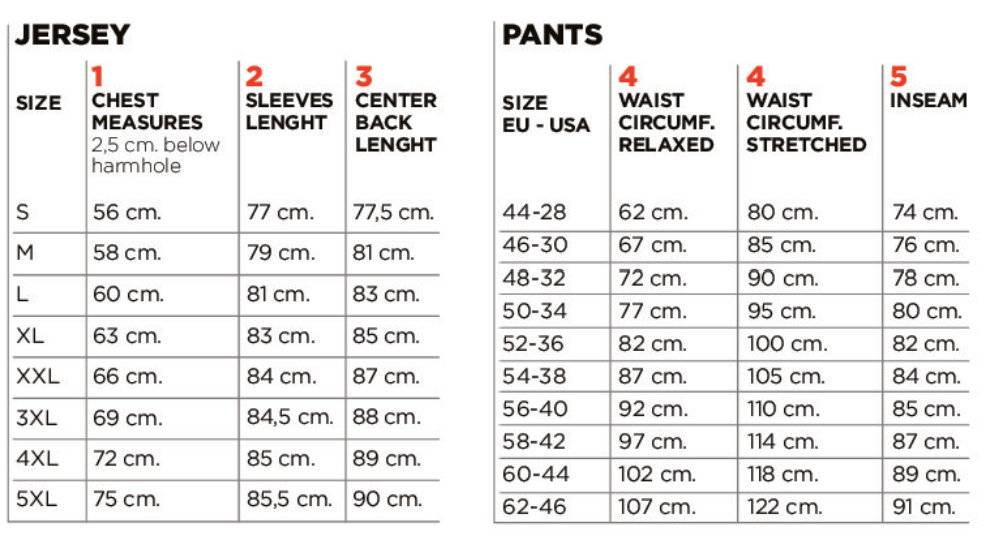 Acerbis Size Guide