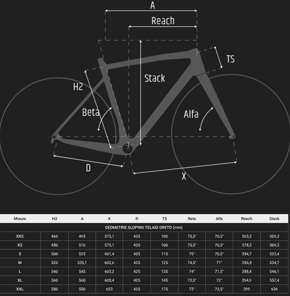 Guerciotti Size Guide