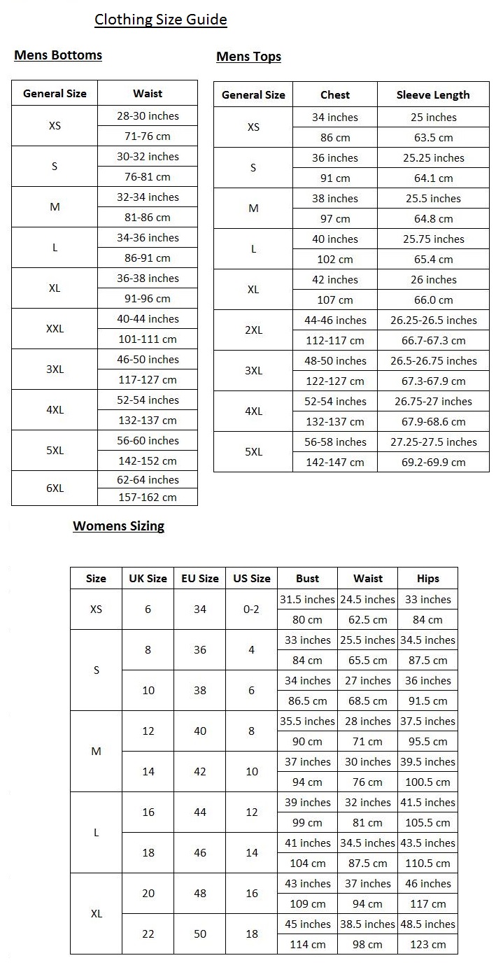 Mizuno Size Guide