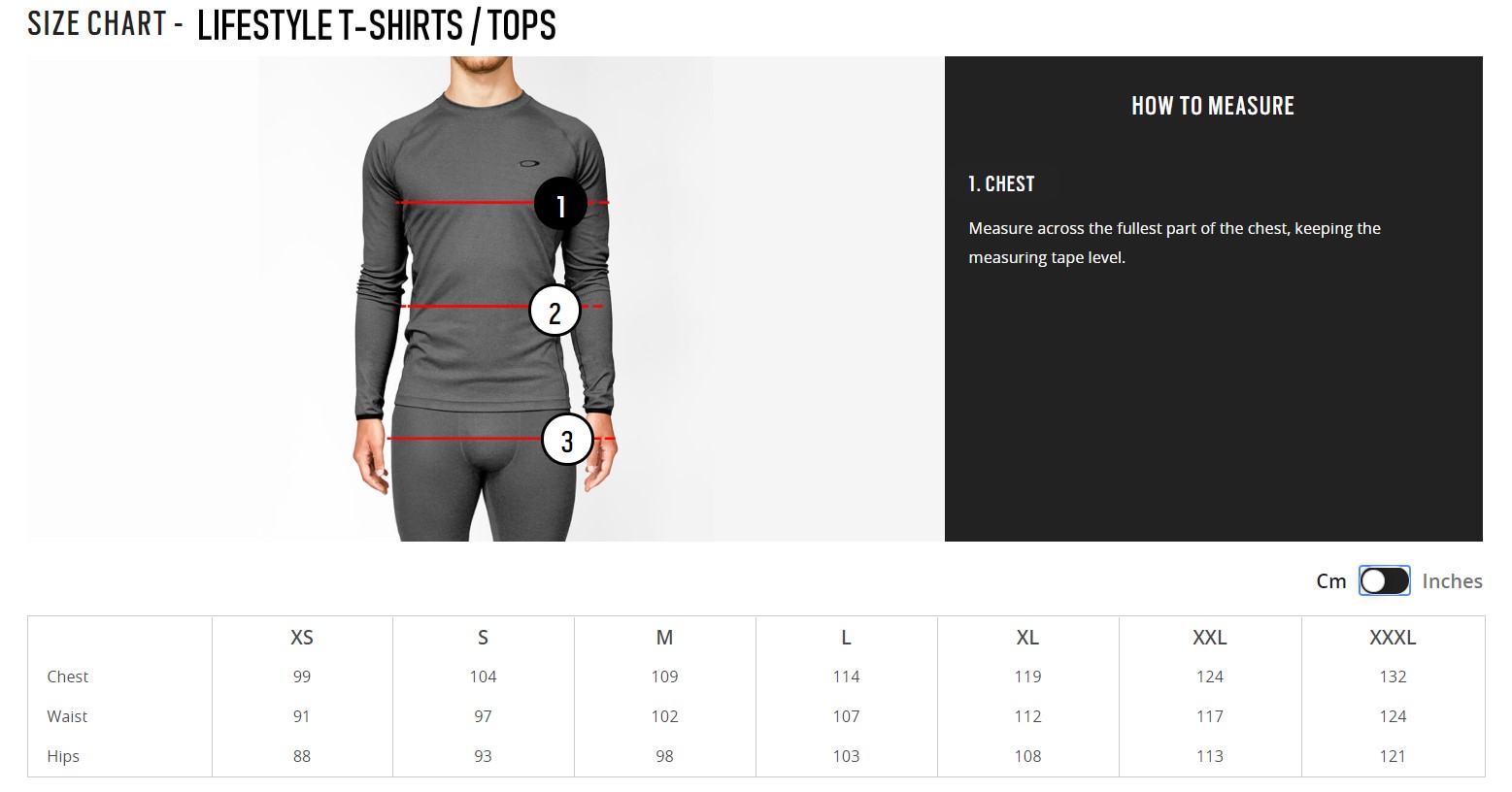 Oakley Size Guide