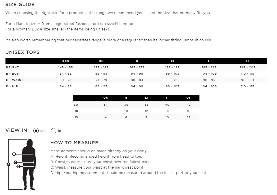Onestopplus Size Chart OnePiece Size Guide