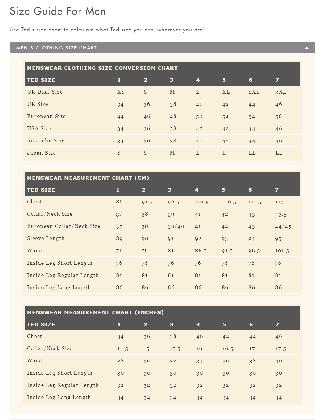 TED BAKER☆ サイズ0 Ted Baker Size Guide